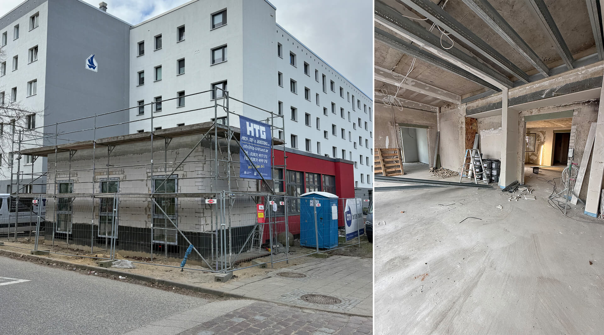 650 m² Spachtel-, Tapezier- und Malerarbeiten an Decken und Wänden, 185 m² Bodenbelagsarbeiten